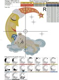 Teddy Bear sleeps Machine Embroidery Design - 5 sizes