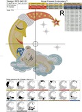 Teddy Bear sleeps Machine Embroidery Design - 5 sizes