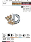 Teddy bear letter D Machine Embroidery Design - 4 sizes