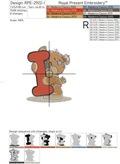 Teddy bear letter I Machine Embroidery Design - 4 sizes