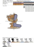 Teddy bear letter L Machine Embroidery Design - 4 sizes