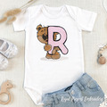 Teddy bear letter R Machine Embroidery Design - 4 sizes