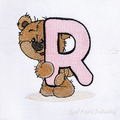 Teddy bear letter R Machine Embroidery Design - 4 sizes