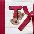 Teddy bear letter T Machine Embroidery Design - 4 sizes