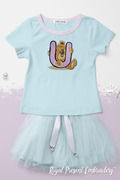 Teddy bear letter U Machine Embroidery Design - 4 sizes