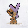 Teddy bear letter Y Machine Embroidery Design - 4 sizes