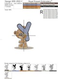 Teddy bear letter Y Machine Embroidery Design - 4 sizes