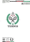 Tennis Logo Machine Embroidery Design - 2 sizes