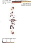 Thank You inscription machine embroidery design - 4 sizes