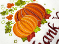 Thanksgiving Pumpkins with autumn leaves machine embroidery design - 3 sizes