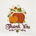Thanksgiving Pumpkins with autumn leaves machine embroidery design - 3 sizes