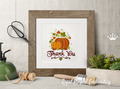 Thanksgiving Pumpkins with autumn leaves machine embroidery design - 3 sizes