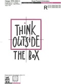 Think outside the box inscription machine embroidery design - 3 sizes