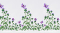 Thistle flowers and butterflies machine embroidery design - 3 sizes