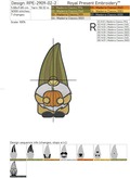 Three Autumn Gnomes Machine Embroidery Designs - 2 sizes