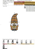 Three Autumn Gnomes Machine Embroidery Designs - 2 sizes