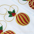 Three Christmas Balls with Holly Machine Embroidery Designs Set