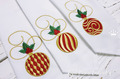 Three Christmas Balls with Holly Machine Embroidery Designs Set