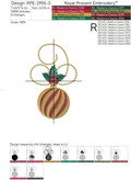 Three Christmas Balls with Holly Machine Embroidery Designs Set
