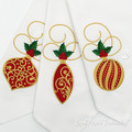 Three Christmas Toys with Ornaments Machine Embroidery Designs