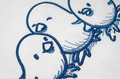 Three BlueWork Easter Chicks Outline - 2 sizes