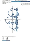 Three BlueWork Easter Chicks Outline - 2 sizes