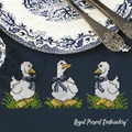 Three Geese Cross Stitch Machine Embroidery Designs Set