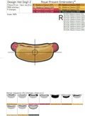 Three Hot Dogs Machine Embroidery Designs - 3 Sizes