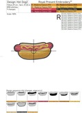 Three Hot Dogs Machine Embroidery Designs - 3 Sizes