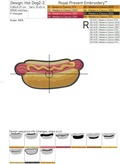 Three Hot Dogs Machine Embroidery Designs - 3 Sizes
