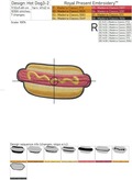 Three Hot Dogs Machine Embroidery Designs - 3 Sizes