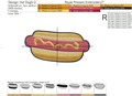 Three Hot Dogs Machine Embroidery Designs - 3 Sizes