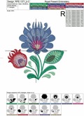 Three Traditional Polish Floral machine embroidery designs