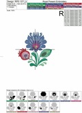 Three Traditional Polish Floral machine embroidery designs