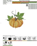 Three pumpkins Machine Embroidery Designs - 3 sizes
