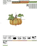 Three pumpkins Machine Embroidery Designs - 3 sizes