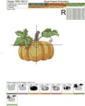 Three pumpkins Machine Embroidery Designs - 3 sizes