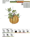 Three pumpkins Machine Embroidery Designs - 3 sizes