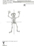 Three skeletons Machine Embroidery Design - 3 sizes