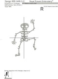 Three skeletons Machine Embroidery Design - 3 sizes