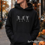 Three Dancing Skeletons Machine Embroidery Designs – 3 Sizes