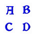Tiny Capital Letters A B C D for Monograms embroidery designs