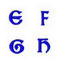 Tiny Capital Letters E F G H for Monograms embroidery designs