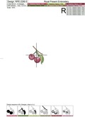 Tiny Cherries Machine Embroidery Designs Set