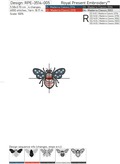 Tiny USA Patriotic bee machine embroidery design - 3 sizes