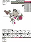 Tit bird on Spruce branch Machine Embroidery Design - 3 sizes