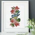 Titmouse Cross-stitch Machine Embroidery Design
