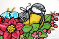 Titmouse with a poinsettia - 5 sizes
