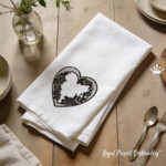 Cadre Monogramme Tracery heart - 5 tailles