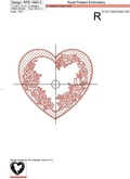 Tracery heart Monogram Frame Embroidery Design - 5 sizes